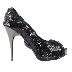 Black Fabric Philipp Plein Heels