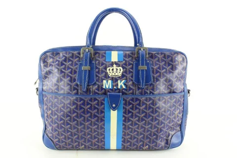Blue Leather Goyard Briefcase