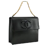 Black Leather Chanel Handbag