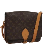 Brown Canvas Louis Vuitton Cartouchiere