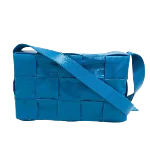 Blue Leather Bottega Veneta Cassette Bag