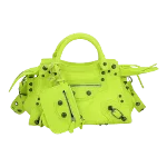 Green Leather Balenciaga Le Cagole