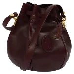 Burgundy Leather Cartier Shoulder Bag