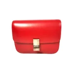 Red Leather Celine Shoulder Bag