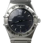 Navy Glass Omega Watch