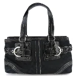 Black Canvas Coach Tote