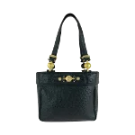 Black Leather Versace Handbag