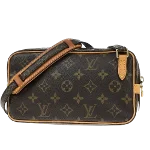 Brown Canvas Louis Vuitton Pochette Marly Bandouliere