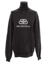 Black Cotton Balenciaga Sweatshirt