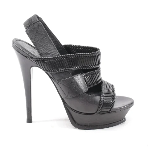 Black Leather Saint Laurent Sandals