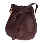 Burgundy Leather Cartier Shoulder Bag