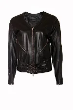 Black Leather Plein Sud Jacket