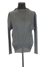 Green Polyester Issey Miyake Pleats Top