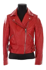 Red Leather Claudie Pierlot Jacket