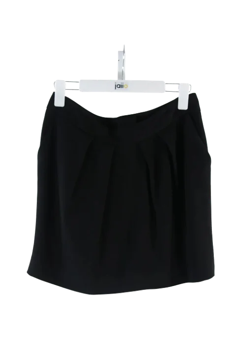 Black Polyester Maje Skirt