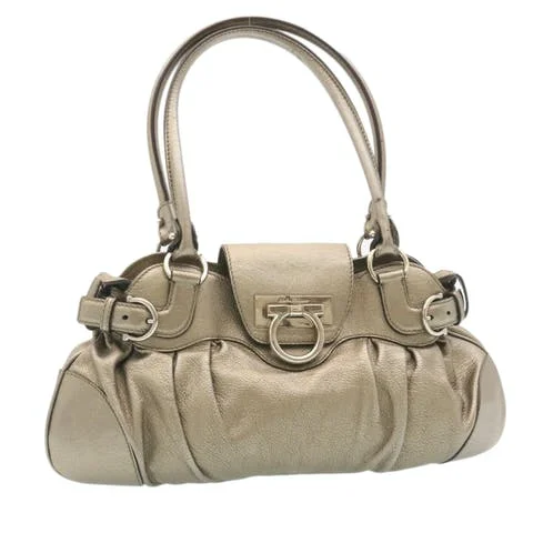 Silver Leather Salvatore Ferragamo Handbag