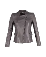 Grey Leather Armani Jacket