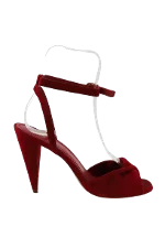 Red Leather Maje Heels