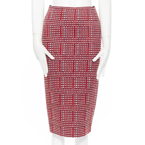Red Wool Victoria Beckham Skirt
