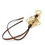 Brown Leather Loewe Key Chain
