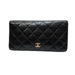 Black Leather Chanel Wallet