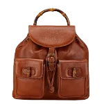 Brown Leather Gucci Backpack