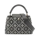 Black Leather Louis Vuitton Capucines