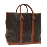 Brown Canvas Louis Vuitton Weekend Bag