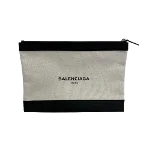 Beige Canvas Balenciaga Clutch