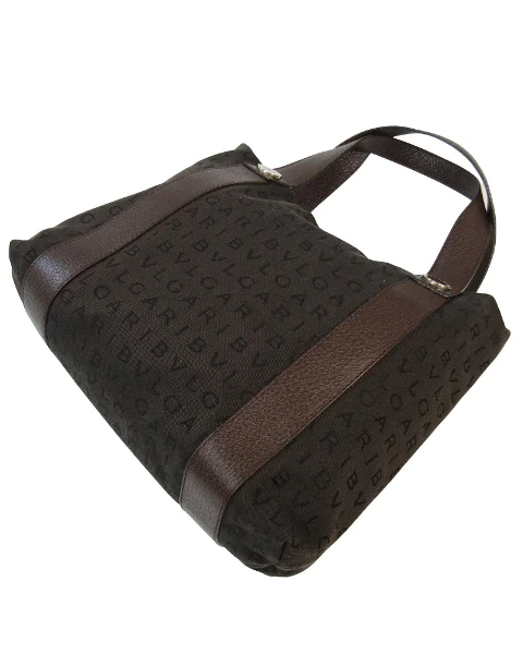 Brown Canvas Bvlgari Handbag