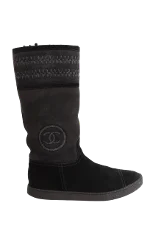 Black Suede Chanel Boots