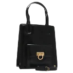 Black Leather Salvatore Ferragamo Handbag