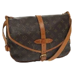 Brown Canvas Louis Vuitton Saumur