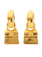 Gold Metal Celine Earrings