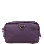 Purple Canvas Prada Pouch