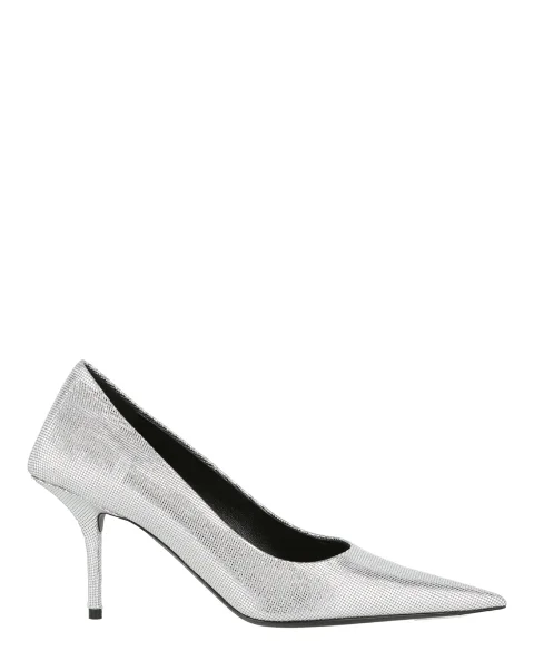 Silver Leather Balenciaga Heels