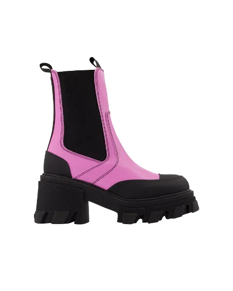 Pink Leather Ganni Boots