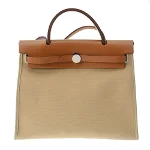 Beige Fabric Hermès Handbag