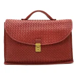 Red Leather Bottega Veneta Briefcase