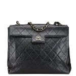 Black Leather Chanel Handbag