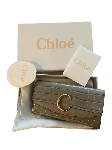 Grey Leather Chloé Wallet