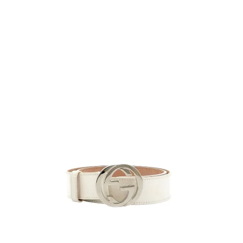 White Leather Gucci Belt
