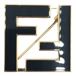 Black Metal Fendi Brooch