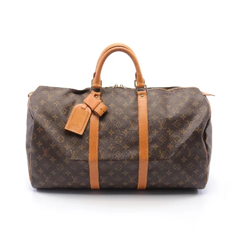 Brown Leather Louis Vuitton Keepall