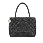 Black Leather Chanel Medaillon