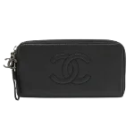 Black Leather Chanel Wallet