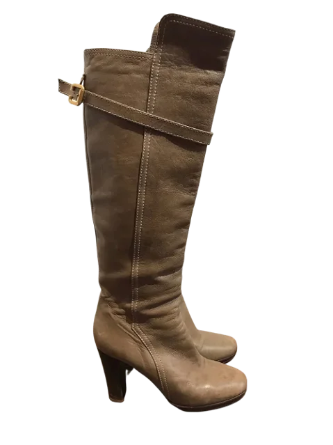 Beige Leather Chloé Boots