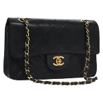 Black Leather Chanel Handbag