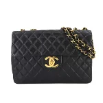 Black Leather Chanel Shoulder Bag