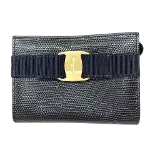 Black Leather Salvatore Ferragamo Pouch